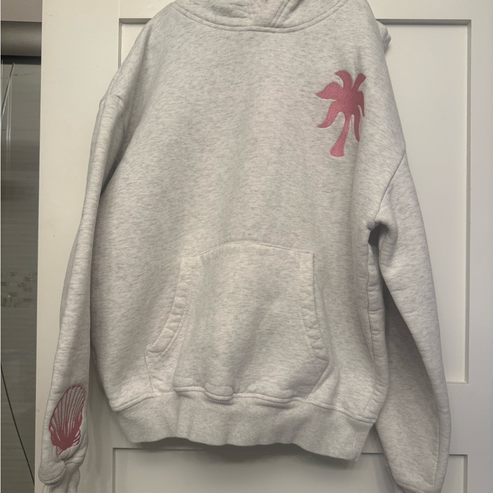 Gray Hoodie with Pink Accents